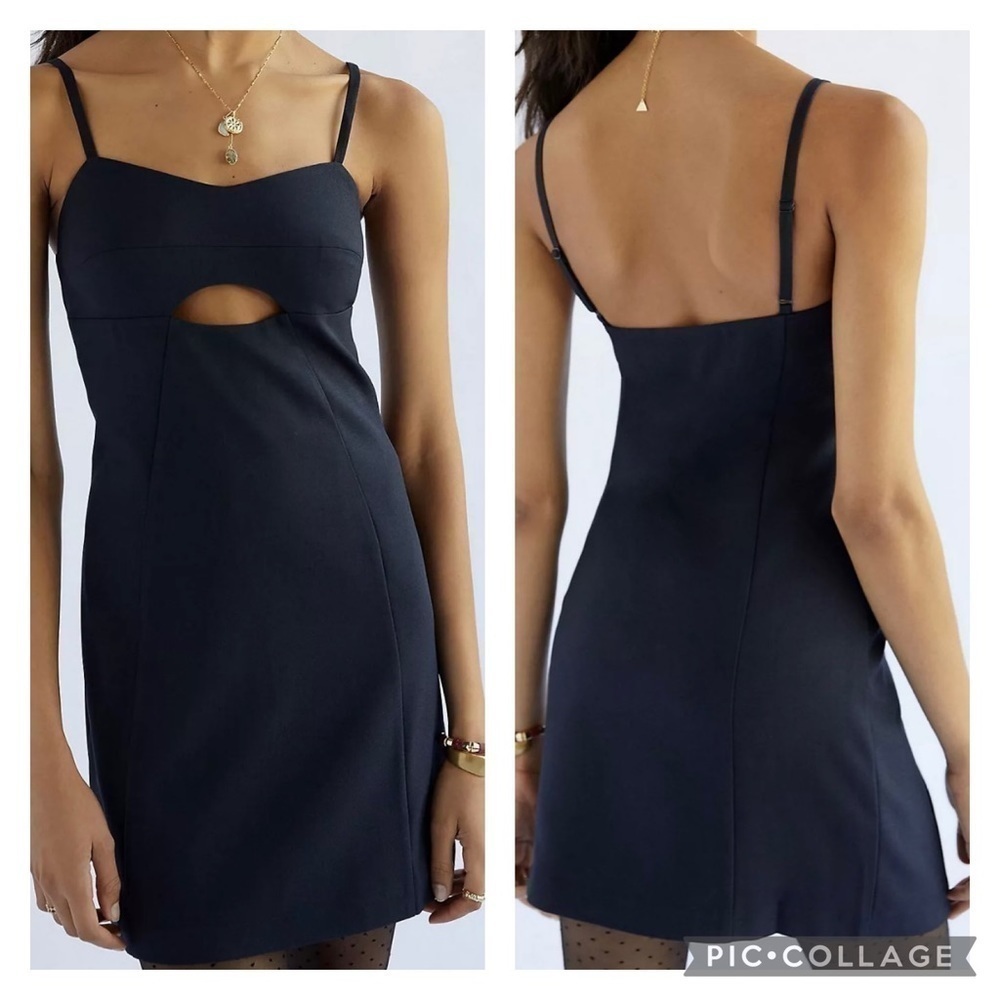 ANTHROPOLOGIE X MARE MARE Women’s Plus Navy Blue Cut-Out Shift Dress Size 1X